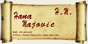 Hana Majović vizit kartica